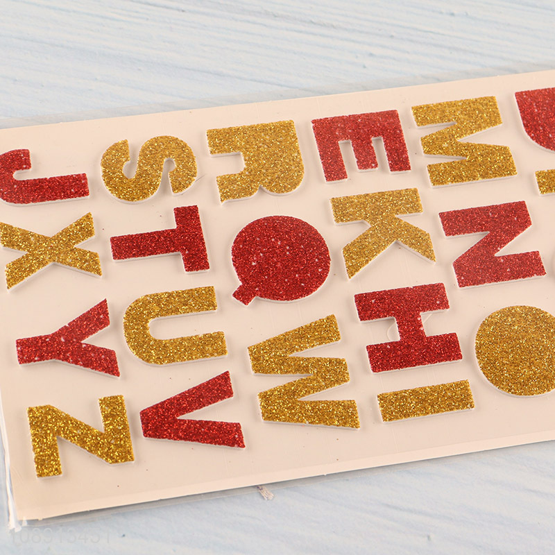 Hot Selling Glitter Foam Self Adhesive Alphabet Stickers