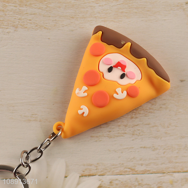 Good Quality Silicone Pizza Keychain Bag Pendant for Kids