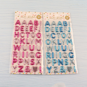 High Quality 3D Alphabet Foil Sitckers Putty Stickers