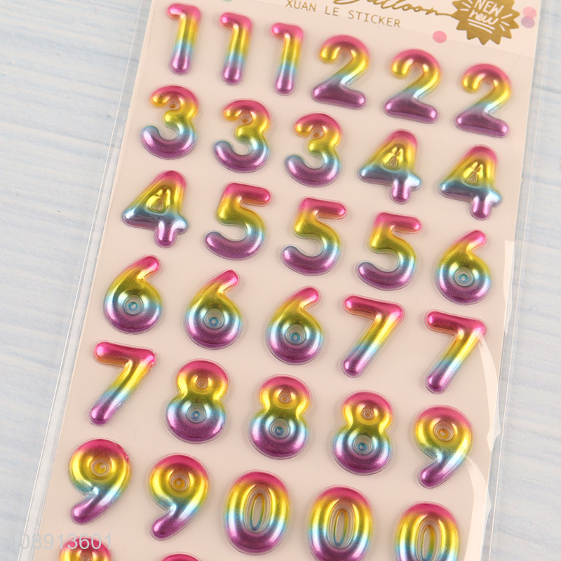 Factory Price Foil Stickers Number 3D Putty Stickers