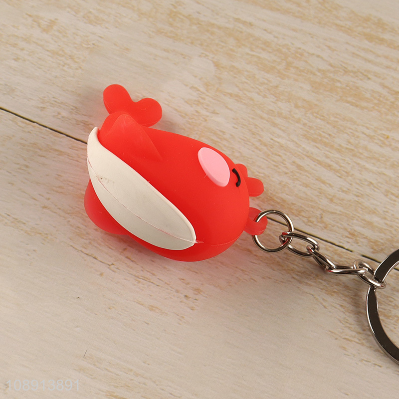 High Quality 3D Cartoon Dolphin Keychain Silicone Bag Pendants