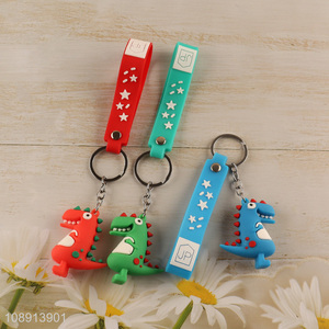 Hot Sale Cartoon Dinosaur Silicone Keychain Backpack Pendants