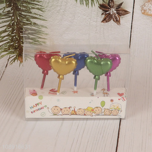 Best selling multicolor 5pcs heart shape party decoration candle