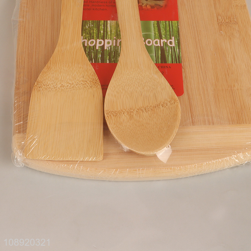 Hot selling bamboo kitchen utensils and cutting board set for meat