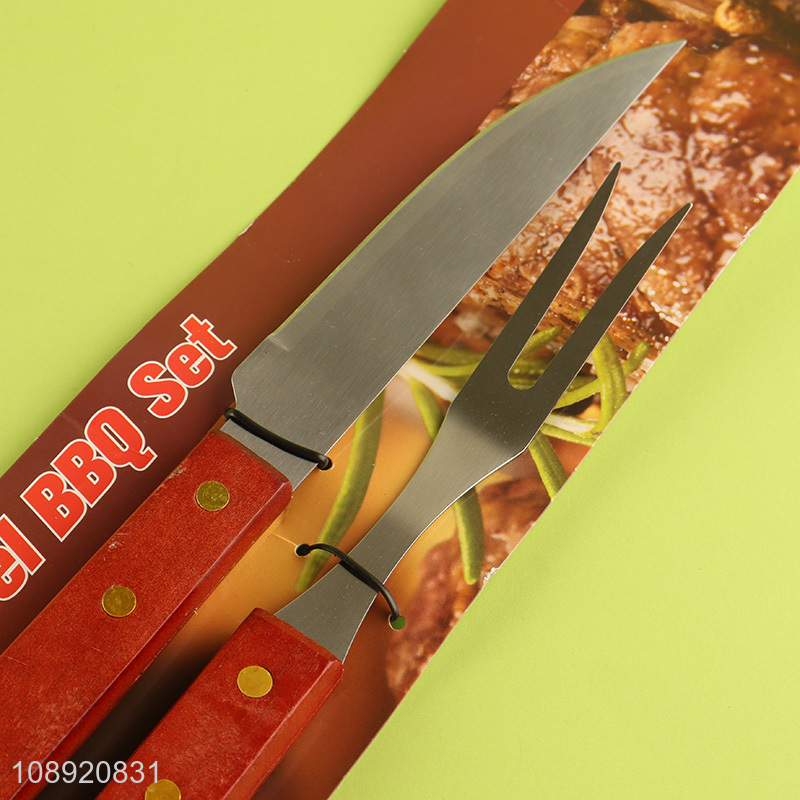 Factory price stainless steel barbecue set knife fork set