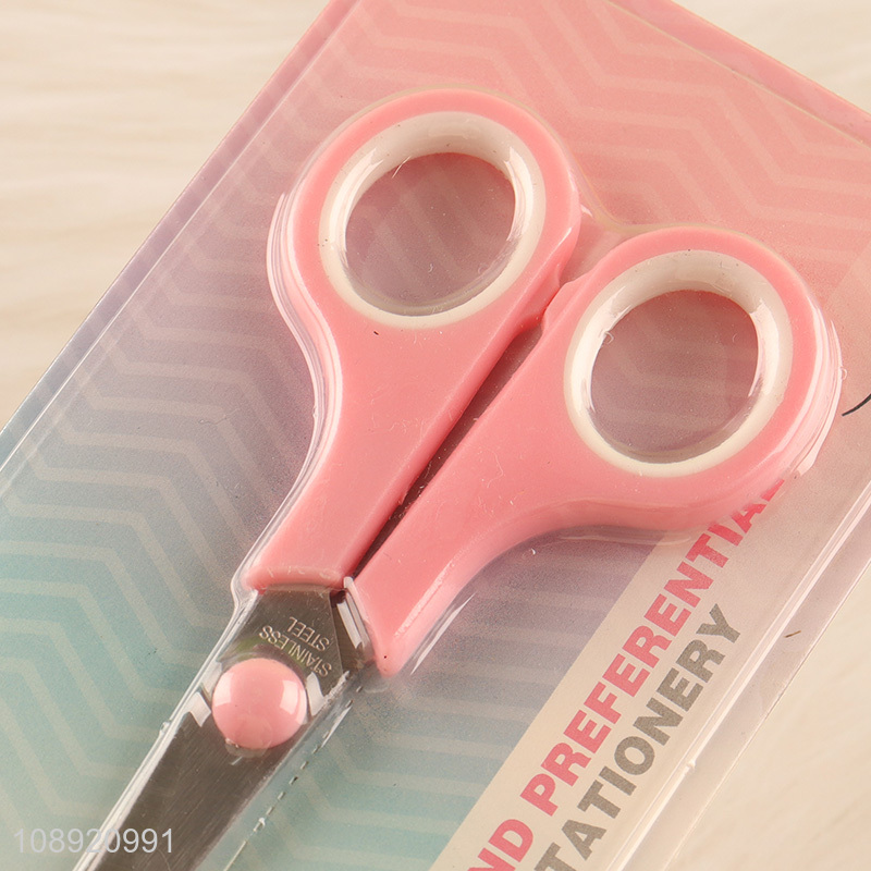 New design pink school office paper scissors for students