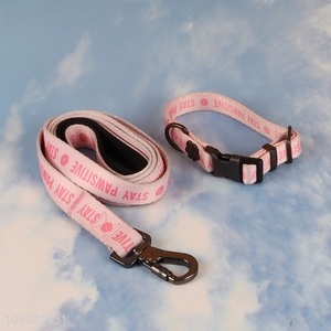 Hot Selling Custom Printed Adjustable Dog Collar and Leash Set