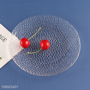 Good selling glass unbreakable wedding decoration dessert plate fruit plate