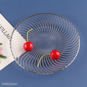 Hot items round clear glass dessert plate food plate for sale