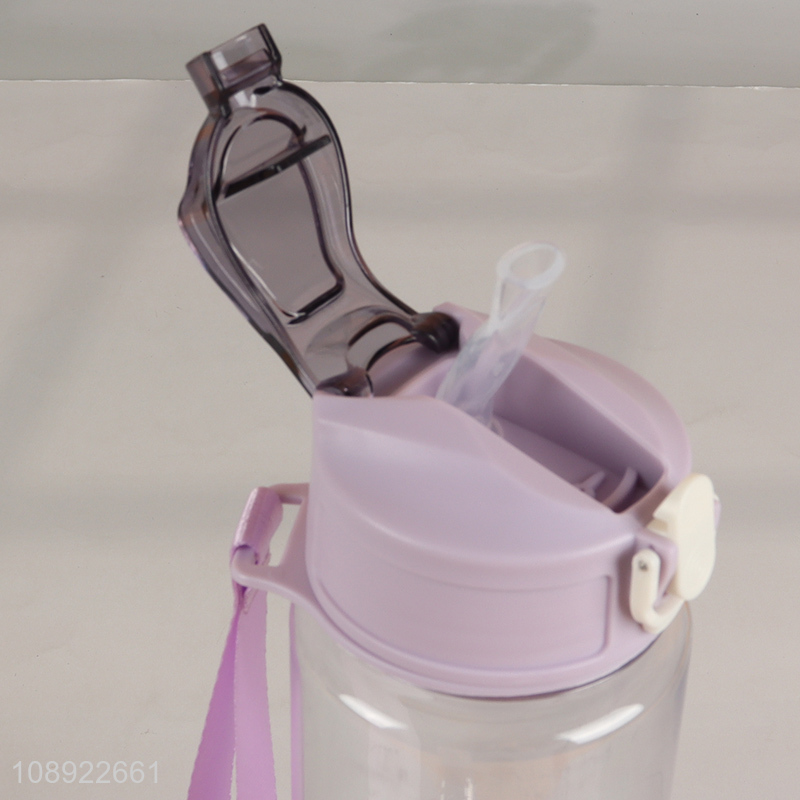 China Imports Plastic Sports Water Bottle with Straw for Gym