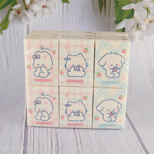 Good quality cartoon printed mini facial tissue pocket tissue