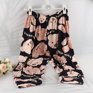 China products cartoon bear printed women casual loose pants for sale