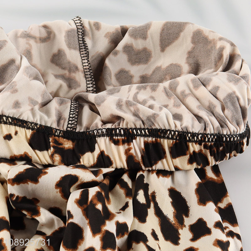 High quality soft leopard print loose pants for women