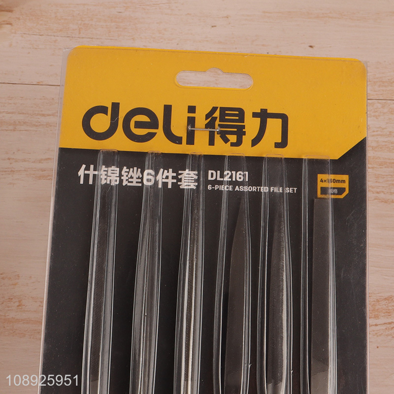 High Quality 6PCS Metal Bearing Steel Hand File Set with Ergonomic Handle