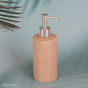 Popular product embossed ceramic soap dispenser for bathroom kitchen