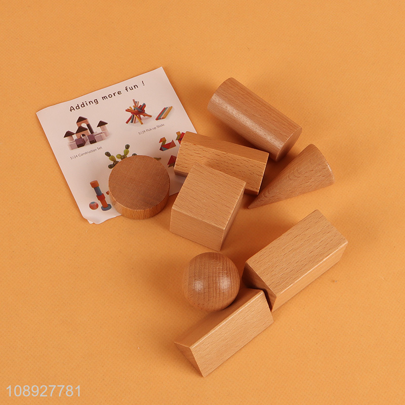 Factory Supply Wooden Geometric Solids Kids Montessori Toy