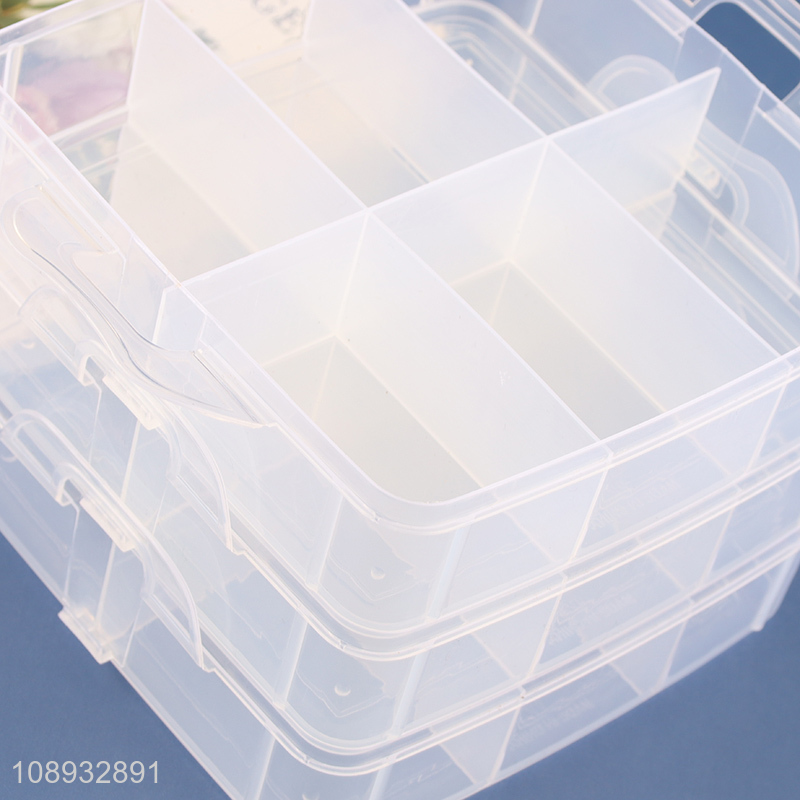 Hot products multi-layer clear jewelry box with handle