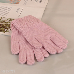 High Quality winter warm gloves stretchy knit gloves for women