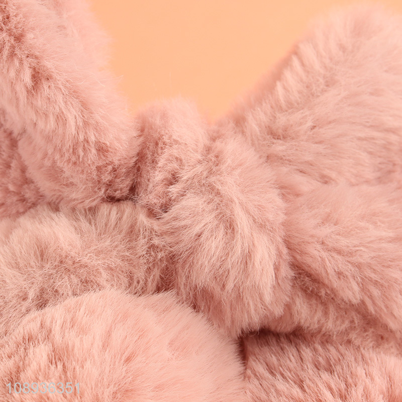 Factory direct sale pink plush warm winter earmuffs