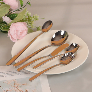 High Quality 5PCS Stainless Steel Dinner Spoons with Round Edge