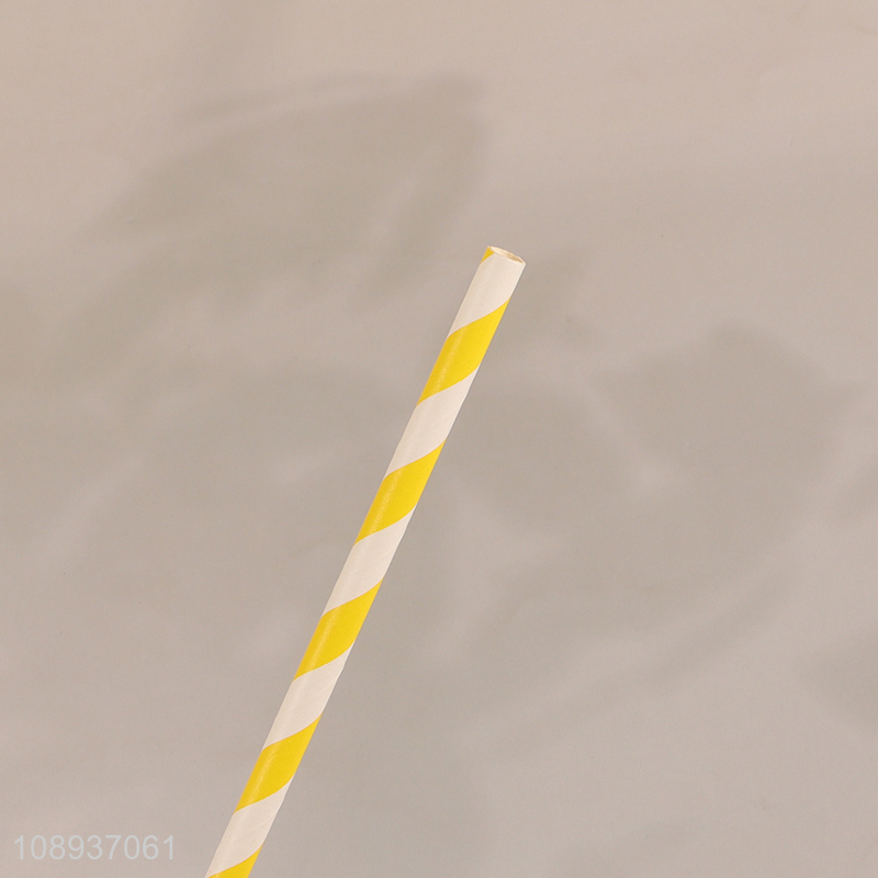 Hot Selling 25PCS Striped Paper Straws Biodegradable Disposable Straws