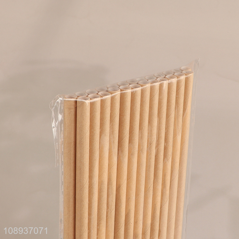 Factory Price 25PCS Biodegradable Paper Straws Disposable Paper Straws