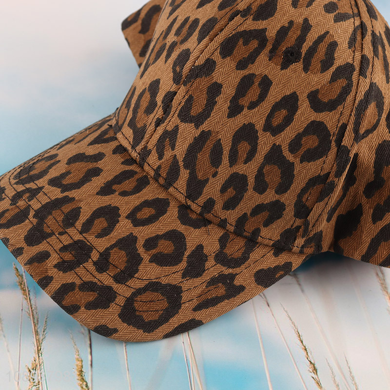 Good selling fashionable women leopard print peaked cap