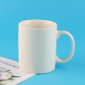 Popular products white ceramic water cup water mug with handle