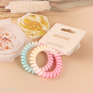 Hot Selling 2PCS Spiral Hair Ties Telephone Cord Hair Bands