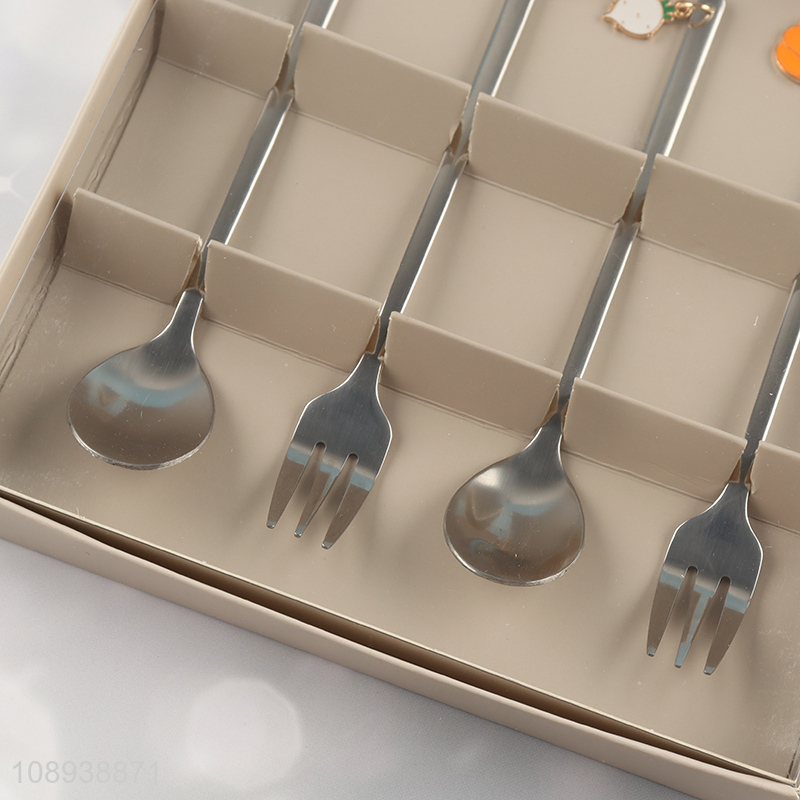 Most popular 4pcs stainless steel cutlery fork and spoon set