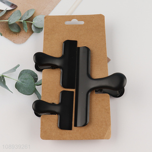 Hot products 3pcs black stainless steel food bag sealing clip