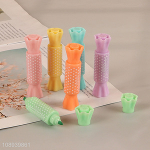 New Arrival 6 Colors Candy Shape Double Ended Highlighters for Kids