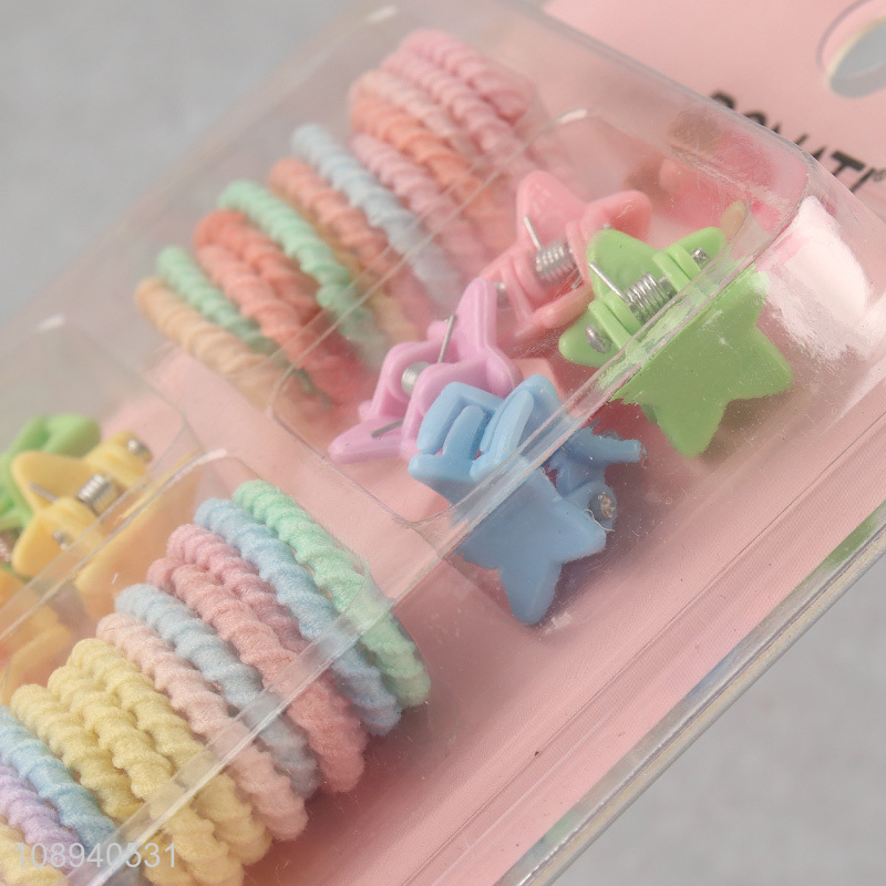 Good quality candy color girls headwear set hairpin hair rope set