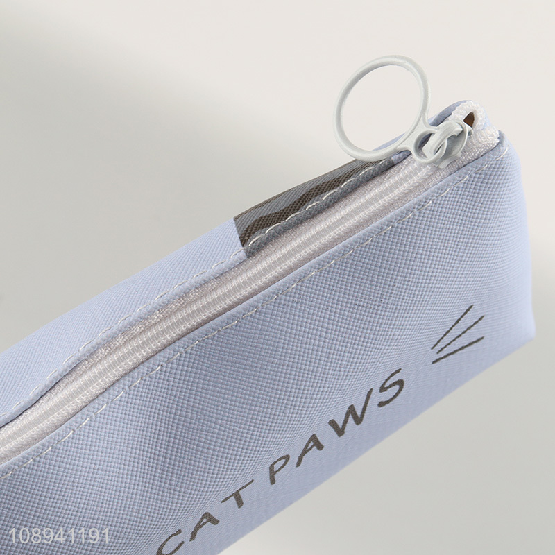 Good selling cat paw pattern students stationery pencil bag