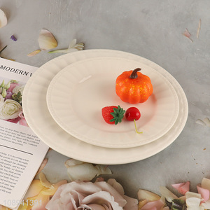 Hot selling white ceramic round tableware plate dinner plate