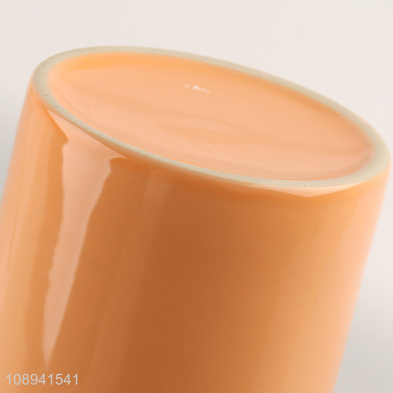 New arrival cute orange ceramic drinking cup water cup with handle