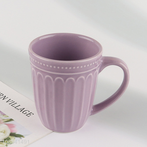 New style purple ceramic water cup water mug with handle