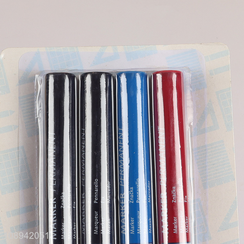 Wholesale 4PCS Quick Drying Fade Resistant Permanent Markers Office Supplies