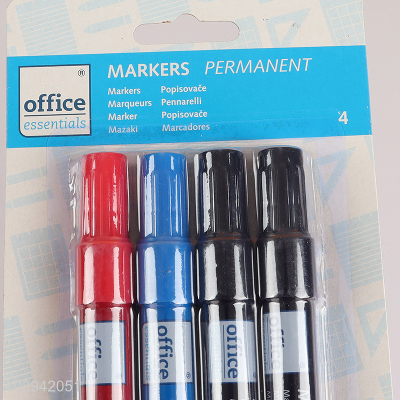 Wholesale 4PCS Quick Drying Fade Resistant Permanent Markers Office Supplies