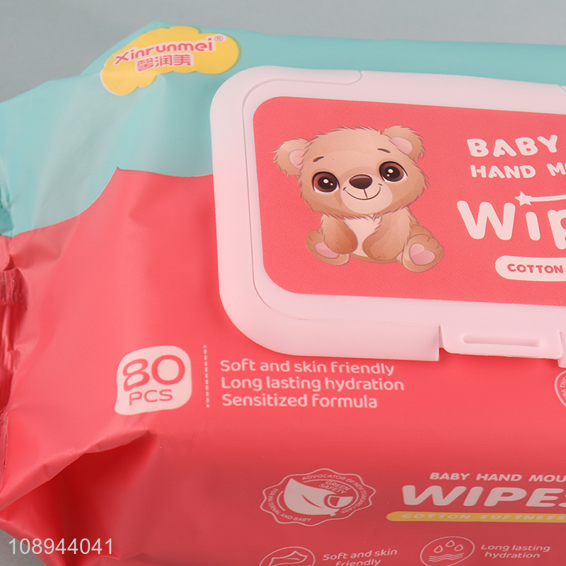 Wholesale 80PCS Baby Hand and Face Wipes Hypoallergenic Alcohol-Free Wipes