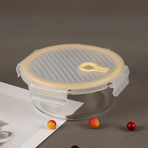 Good quality round glass food storage container food crisper