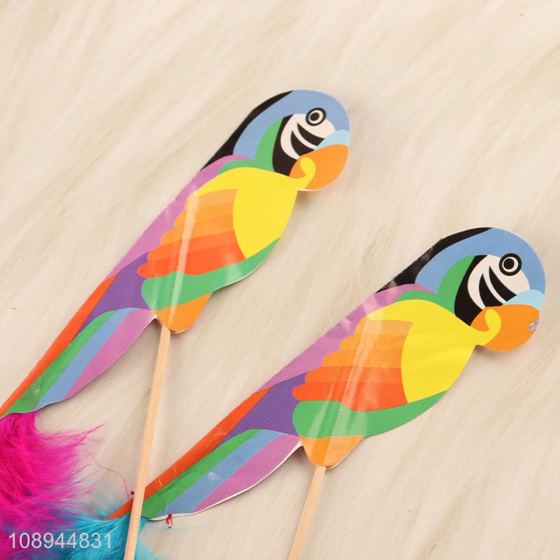 Hot Sale 4PCS Fancy Feather Corktail Picks Fruit Toothpicks