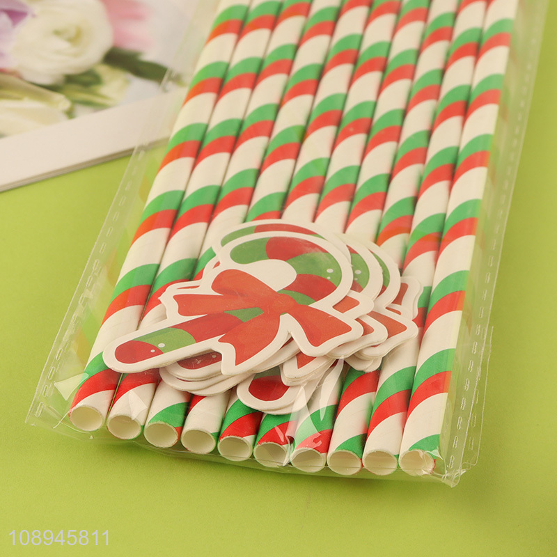 Low Price Paper Drinking Straws Christmas Cane Corktail Straws