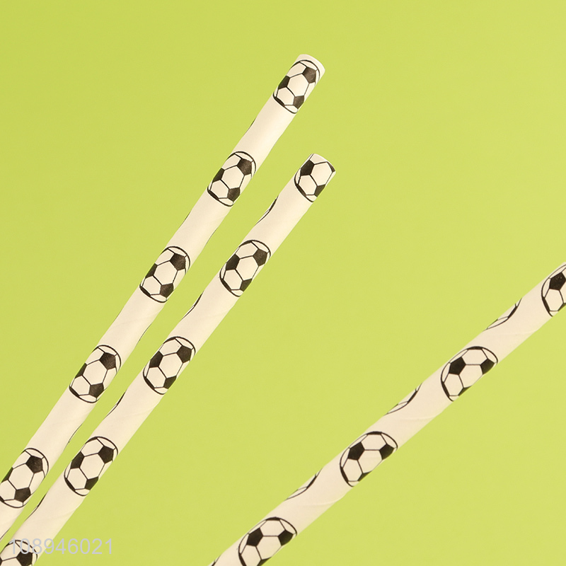 Good Quality Football Print Paper Straws Drinking Straws