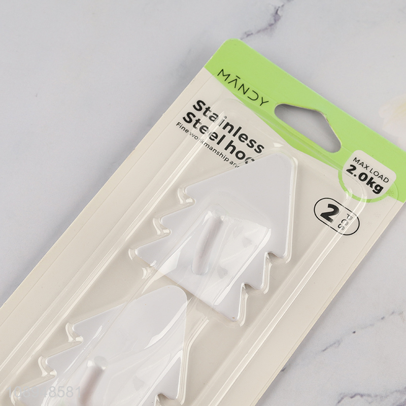 Factory Price 2PCS Tree Shaped Adhesive Wall Hooks for Bathroom