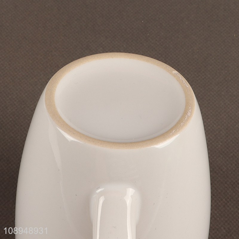 Good price white ceramic water cup coffee cup with handle