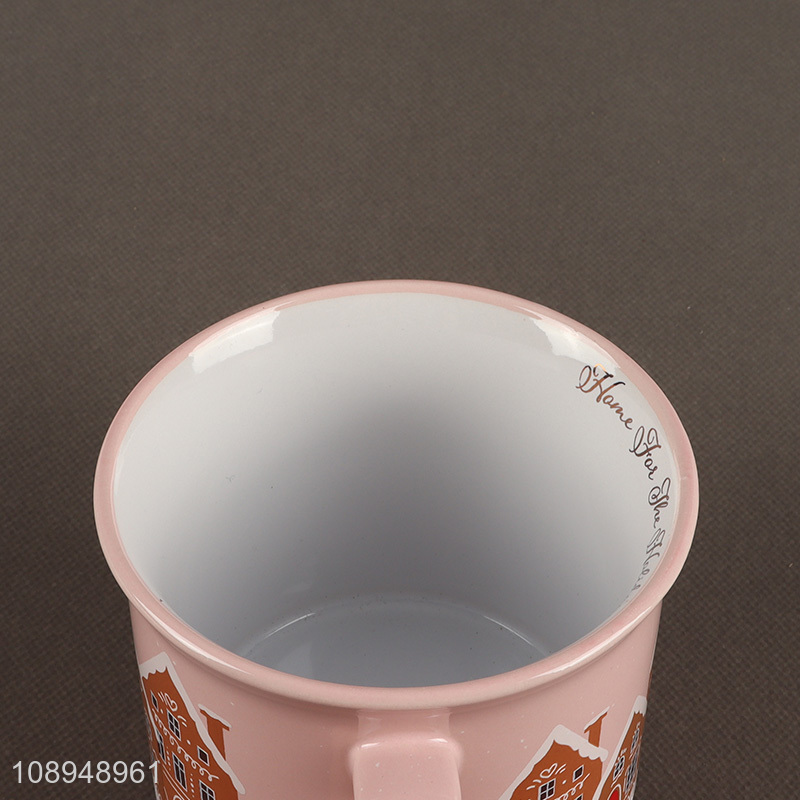 Popular products ceramic printed coffee cup water cup with handle