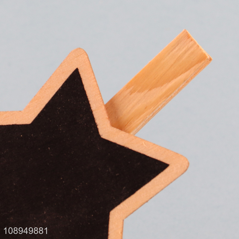 New Arrival 6PCS Wooden Mini Blackboard Clips for Wedding Party Decor