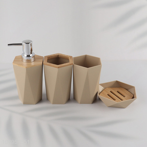 Good Quality 4PCS Plastic <em>Bathroom</em> Accessories <em>Set</em> with Toothbrush Holder