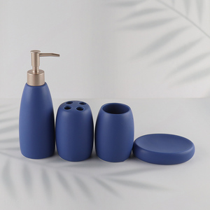 High Quality 4PCS Ceramic <em>Bathroom</em> Accessories Set with Lotion Dispenser